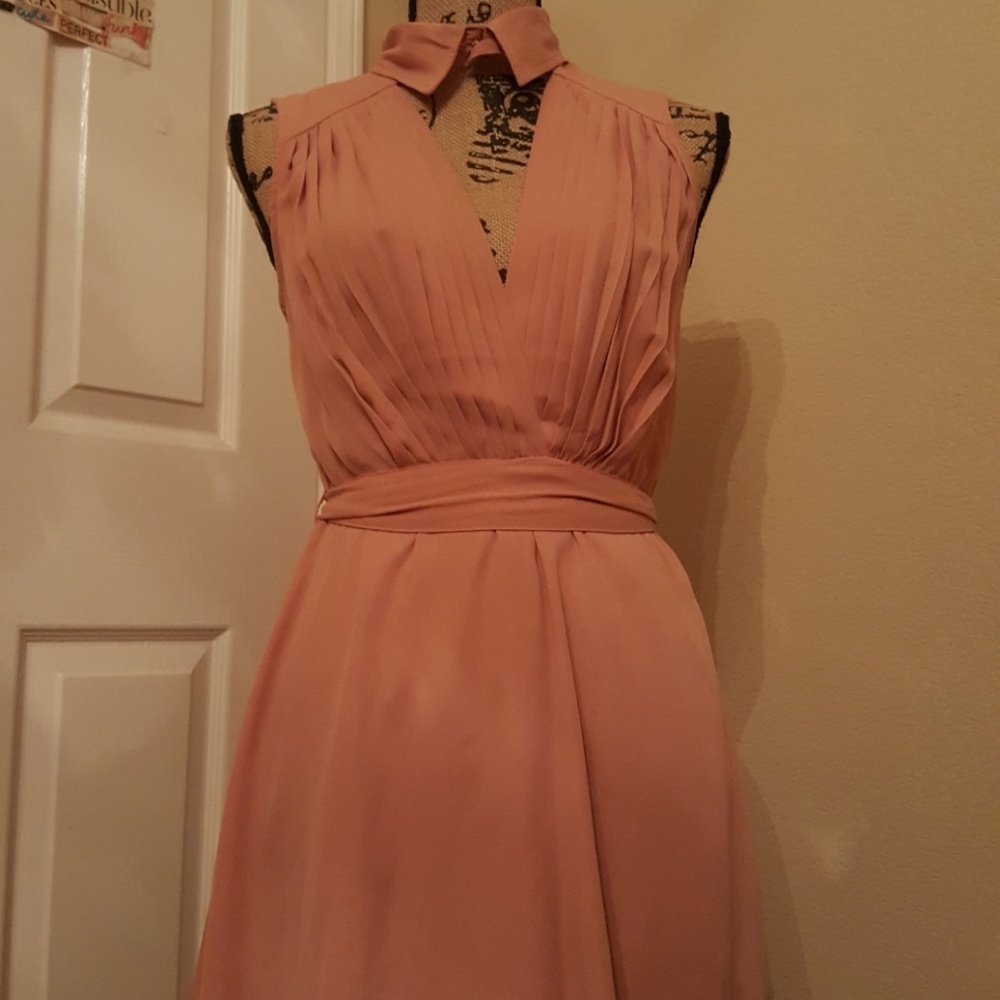 Blush pink collared dress
